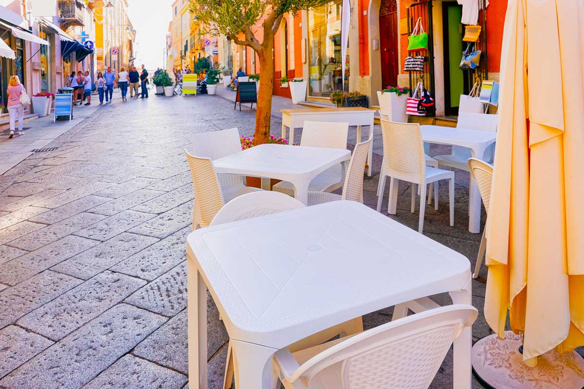 Dinner tables in Olbia Sardinia Italy