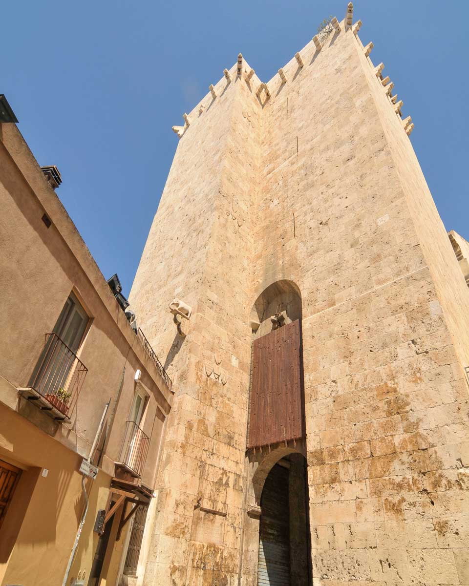 Elephant Tower seen in Cagliari Sardinia Italy on a bike tour