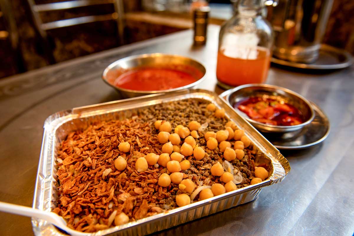 Koshary eaten on a food tour of Cairo Egypt 1