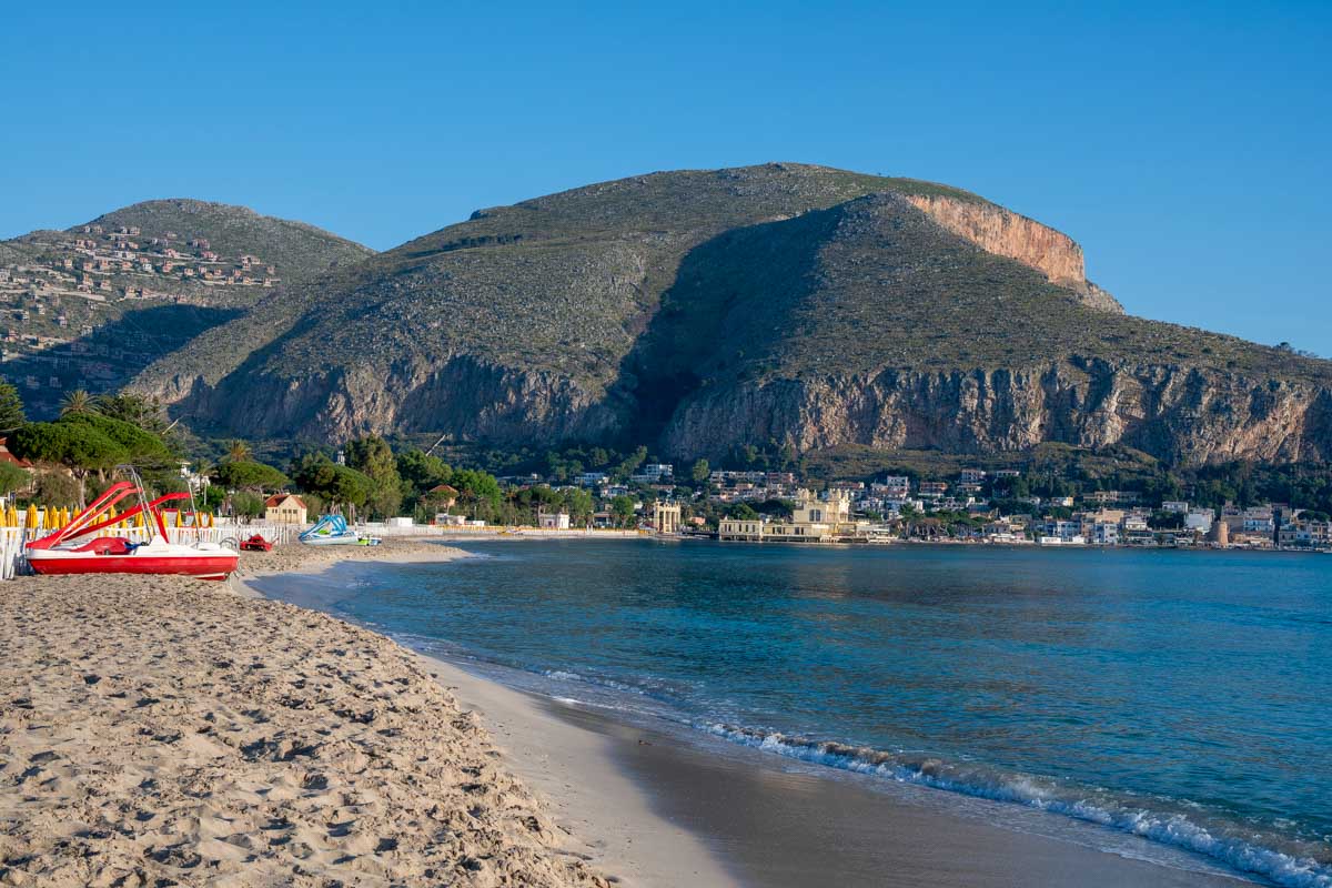 Mondello Beach seen near Palermo Italy