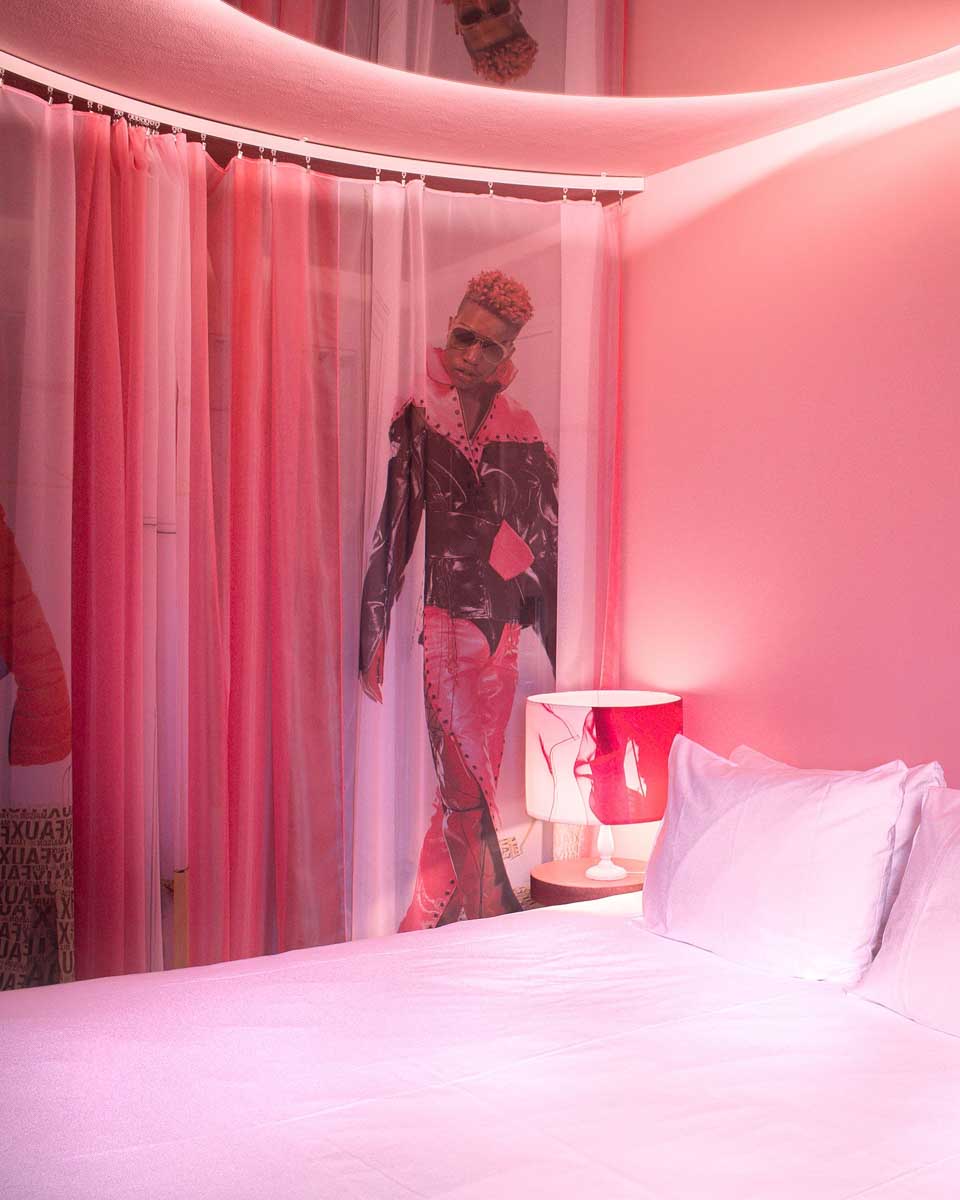 One of the fashion themed rooms at Hotel The Exchange in Amsterdam