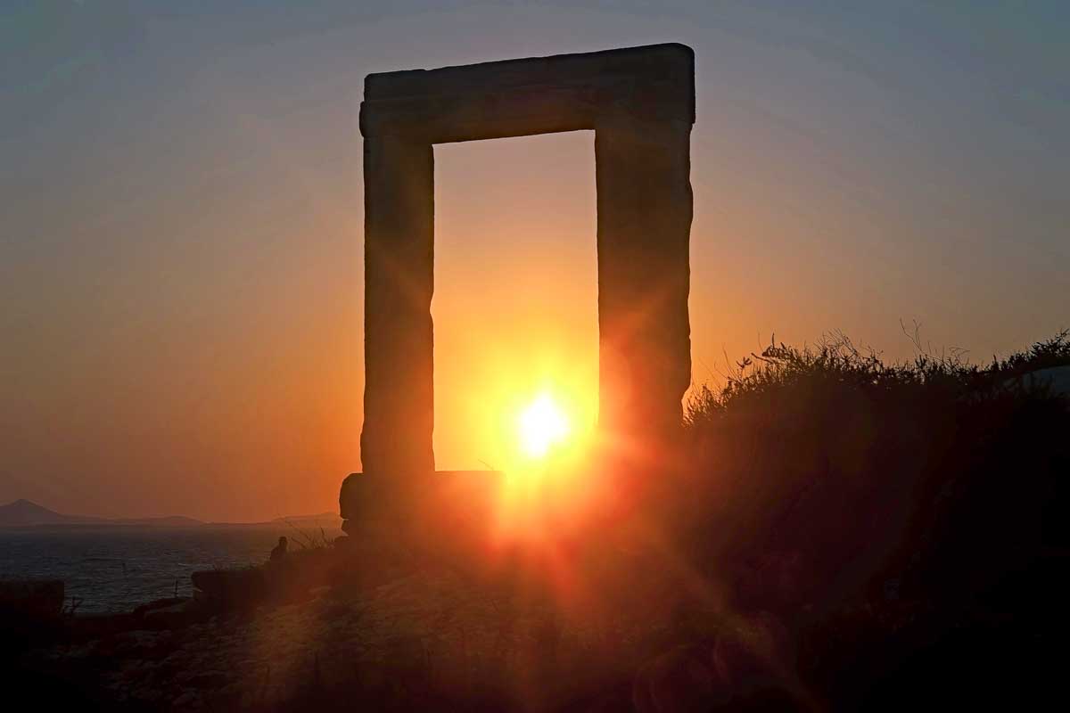 Portara at sunset, Naxos, Greece