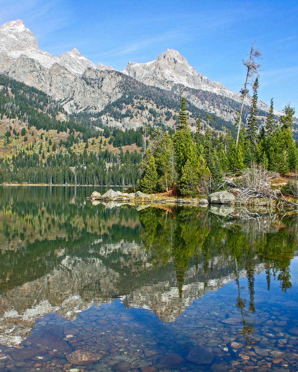 Taggart Lake seen on a hike from Jackson Hole Wyoming