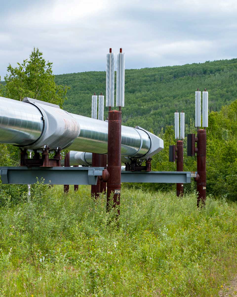 The Alyeska Pipeline seen on a heratige tour of Fairbanks Alaska