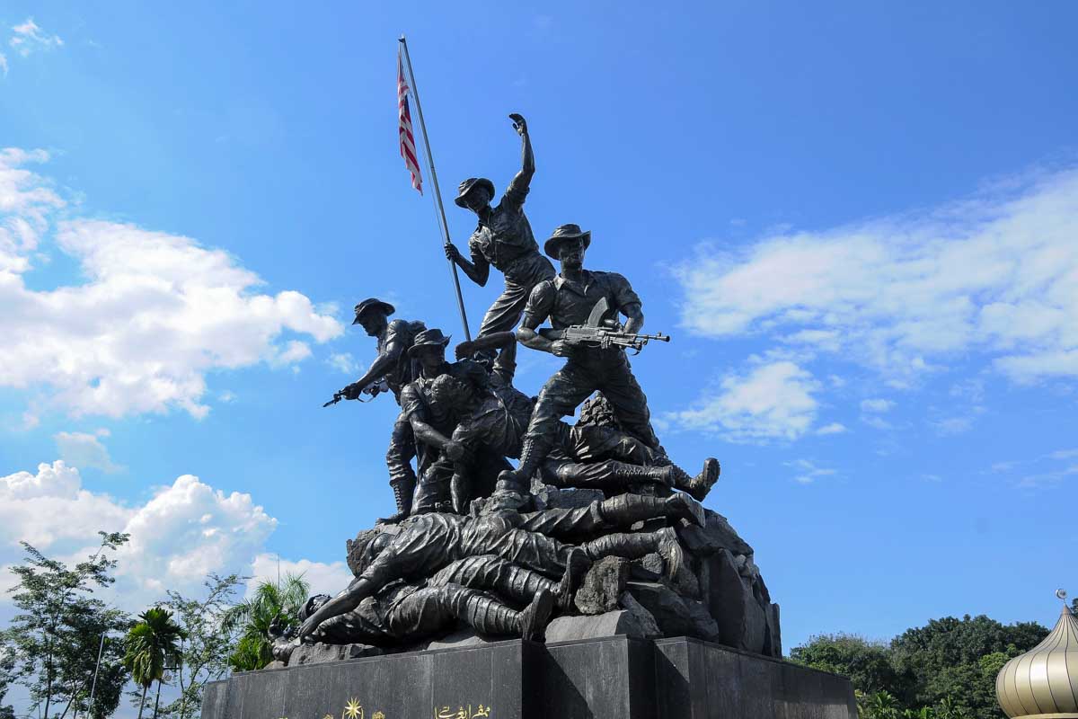 The National Monument seen in Kuala Lumpur Malaysia on a tour from Singapore