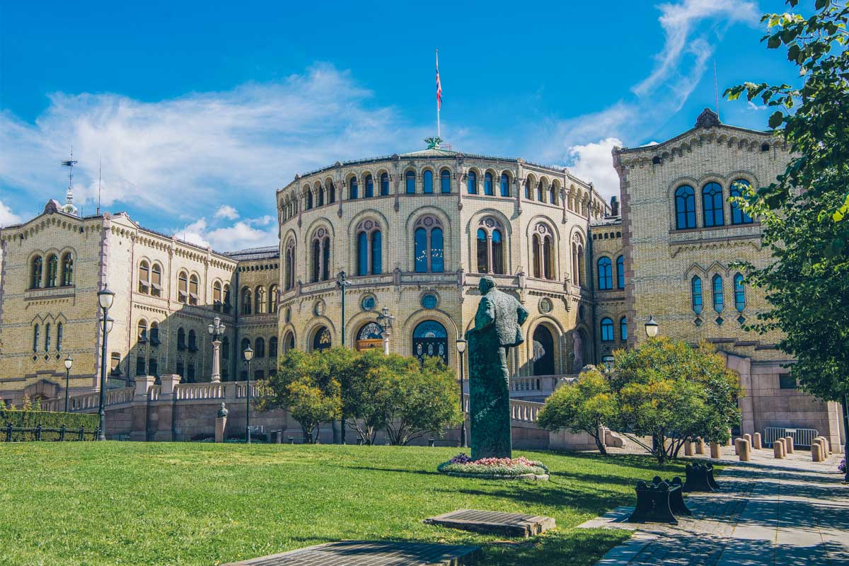 The Parliament Building in Oslo Norway