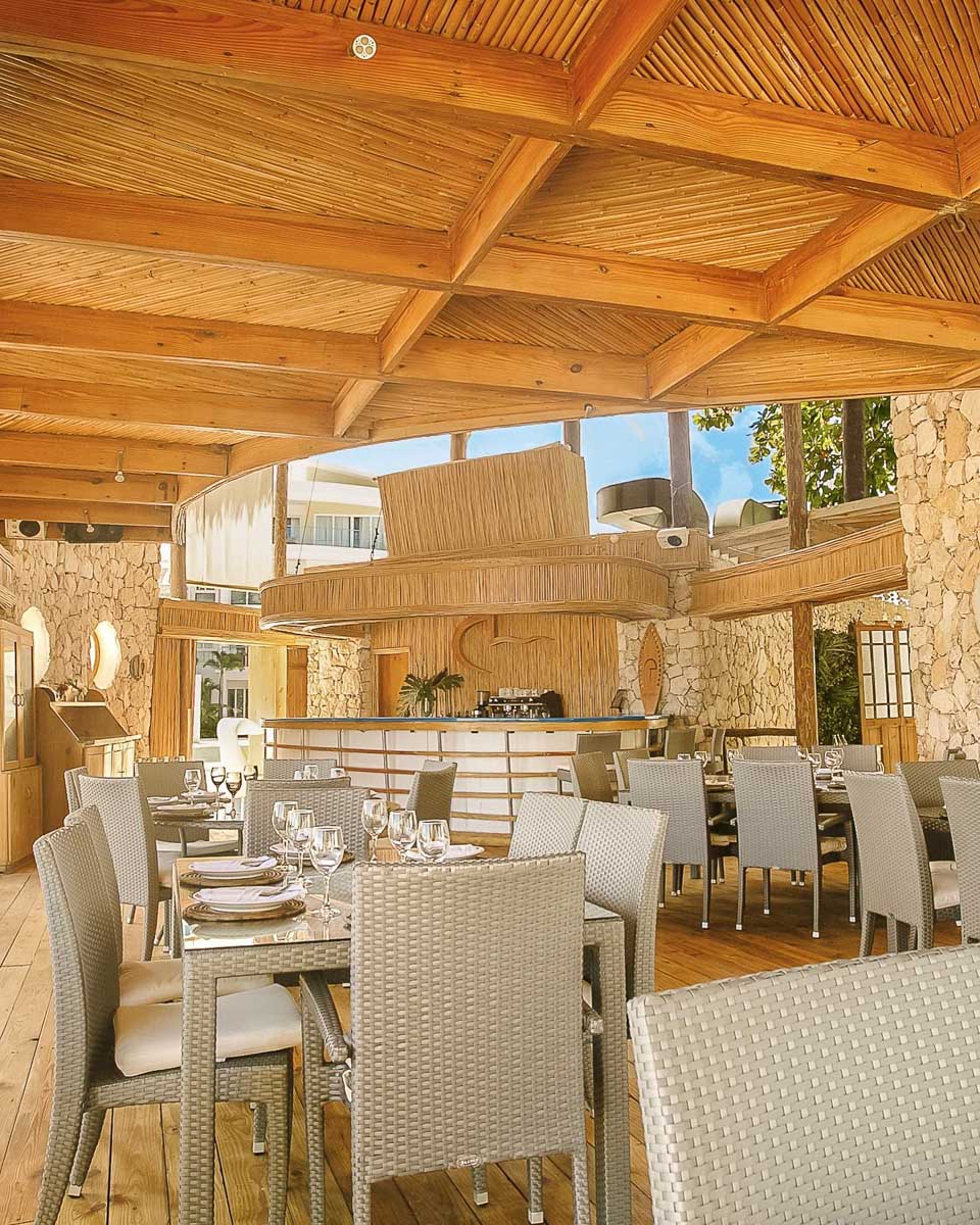 The dining area of Jellyfish Restaurant in Punta Cana