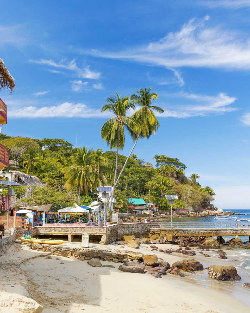 The small beach town of Yelapa seen on a tour from Puerto Vallarta Mexico