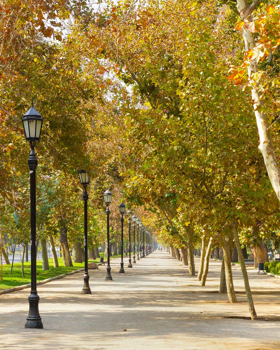 Walkway of Parque Forestal in Santiago Chile