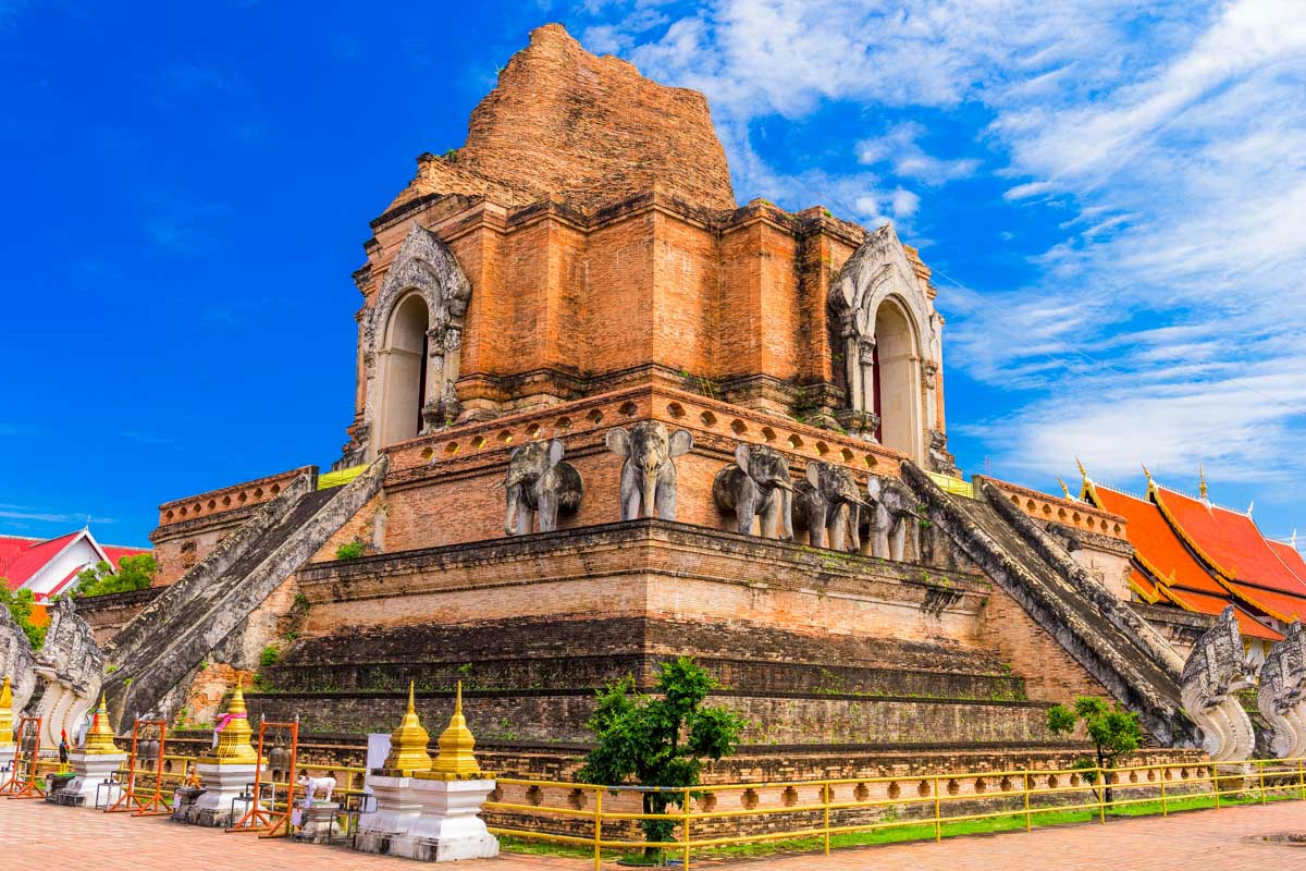 Wat Chedi Luang in Chiang Mai Thailand