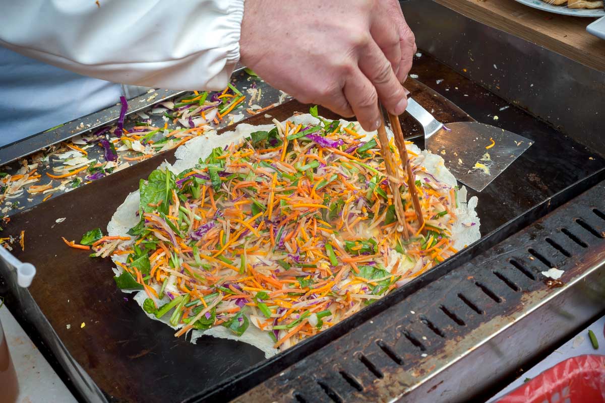 jianbing for breakfast in Beijing China