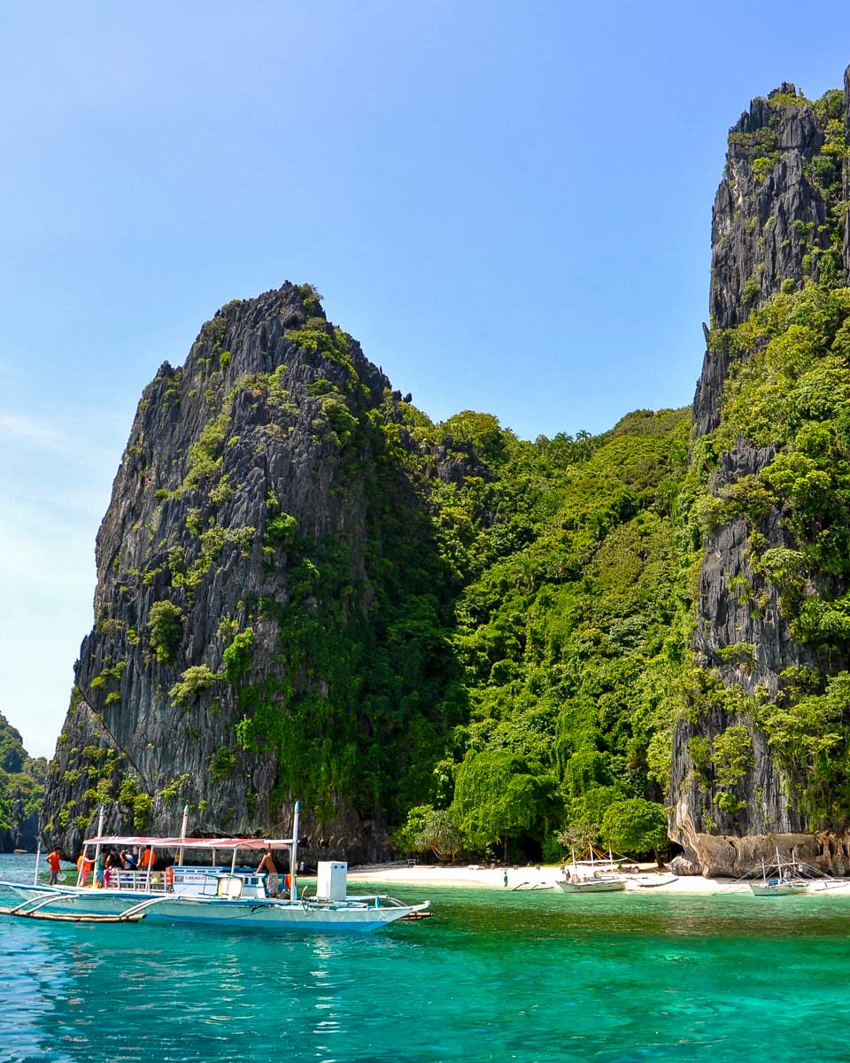 A beautiful beach seen on an island hopping tour from El Nido Philippines