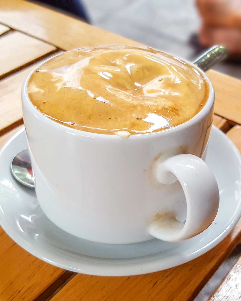 A cup of Vietnamese egg coffee in Hanoi Vietnam