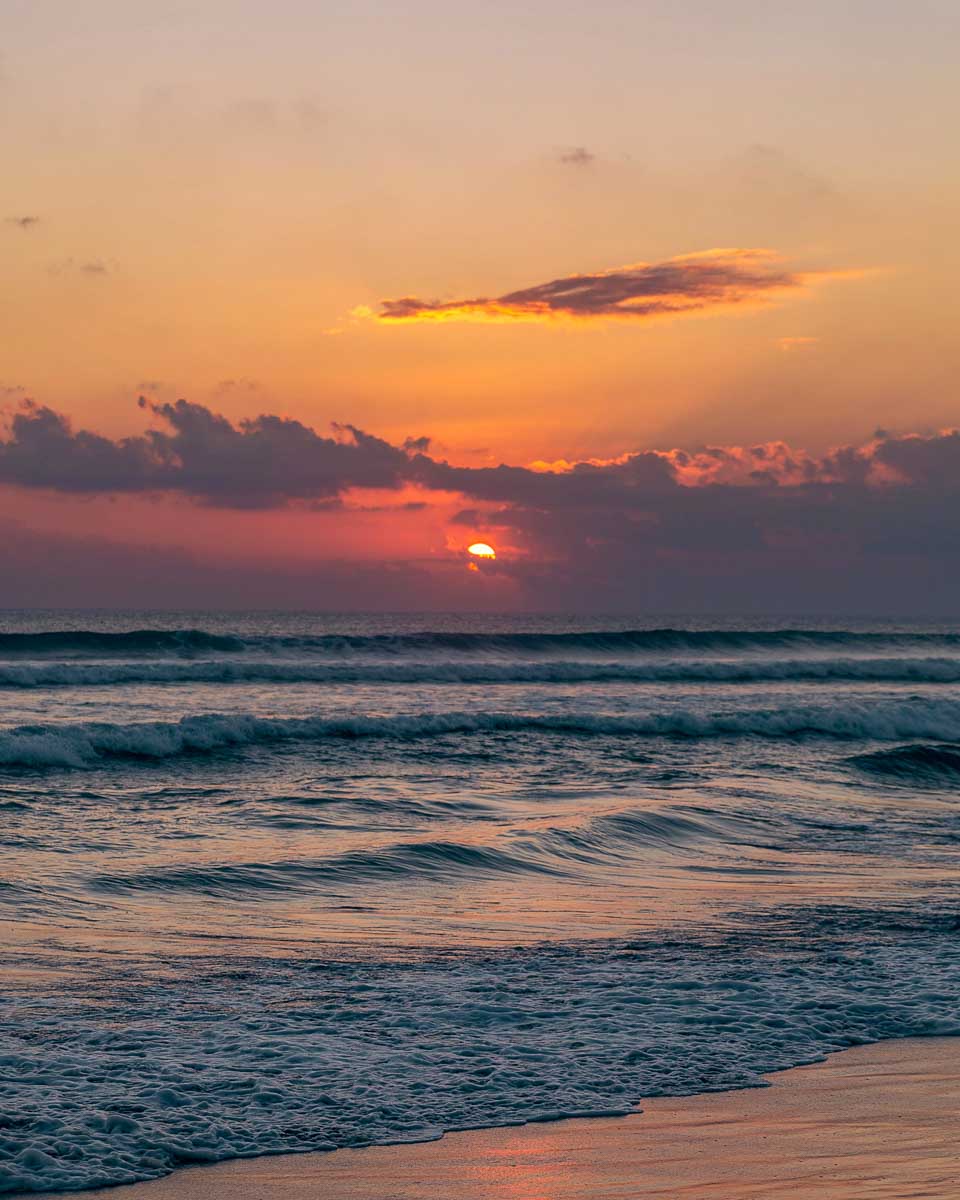 Beautiful sunset at Seminyak beach on Bali Indoneasia