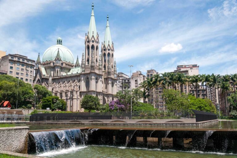 Catedral da Sé seen in Sao Paulo Brazil