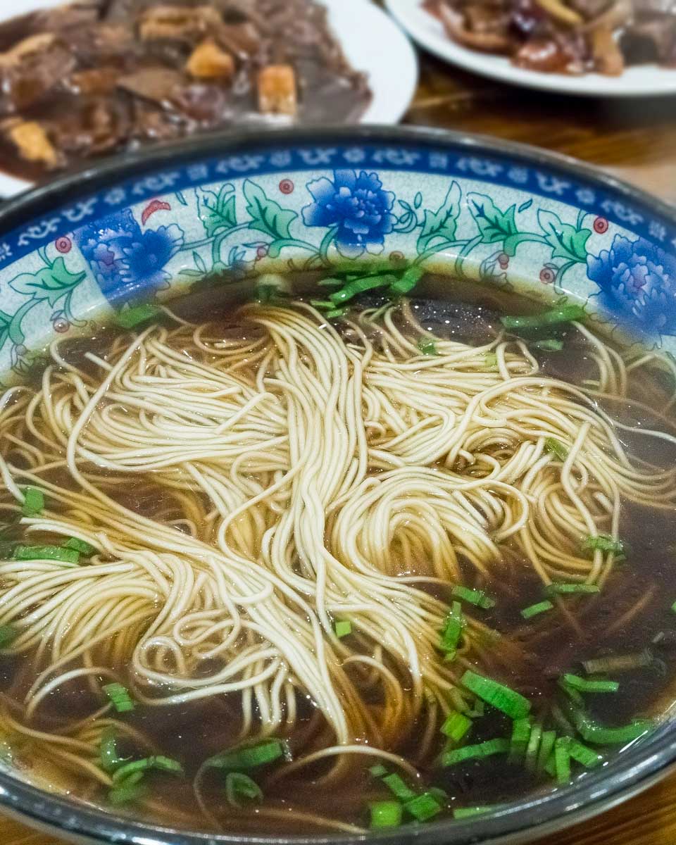 Chinese noodles on a food tour of Shanghai