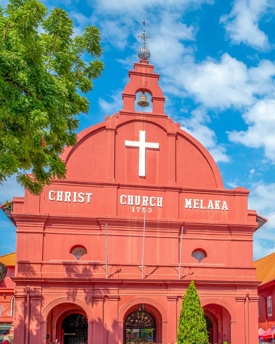 Christ church and Dutch square in Malacca (Melaka) on a tour from Kuala Lumpur Malaysia