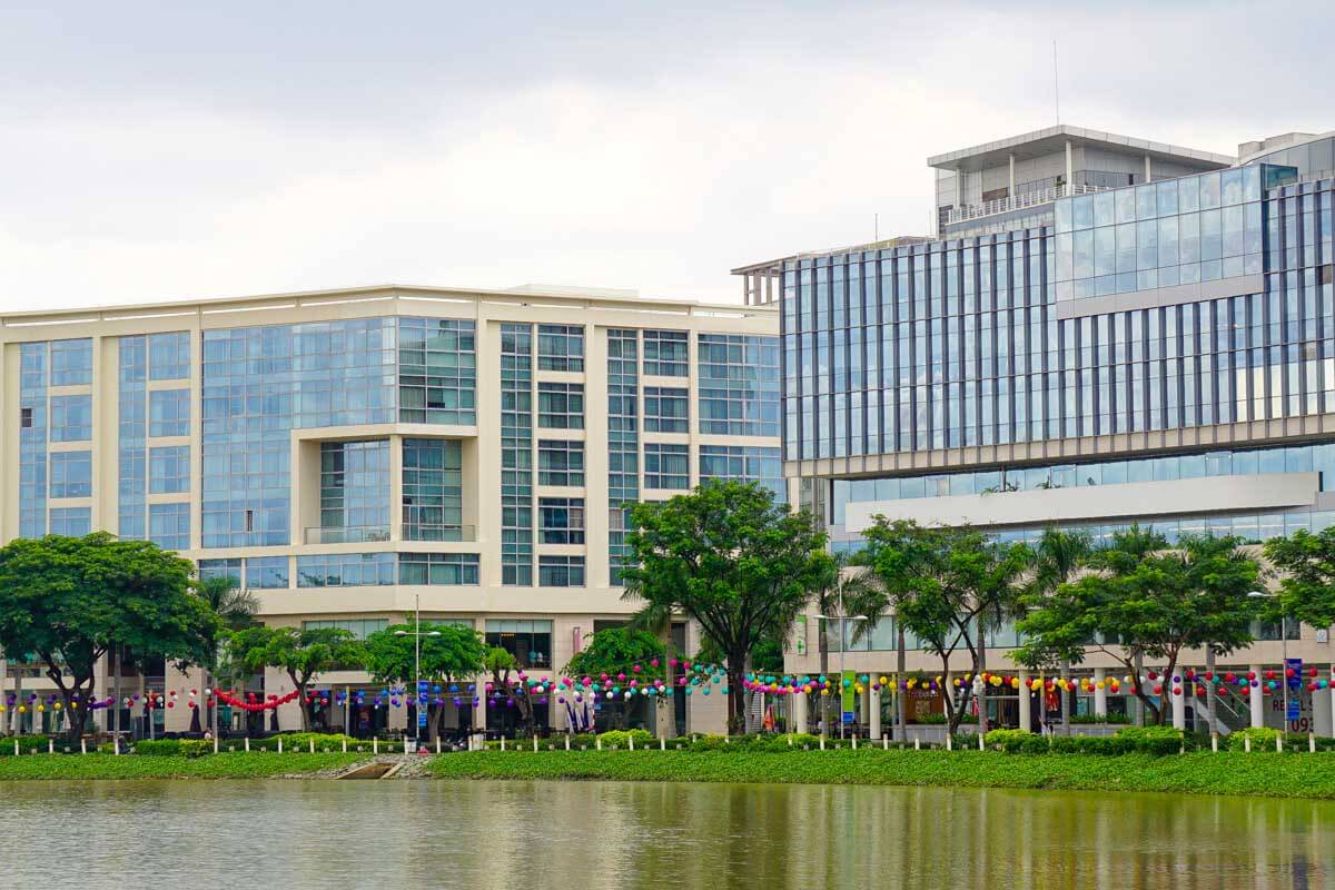 Modern buildings at Phu My Hung District 7 Ho Chi Minh Vietnam