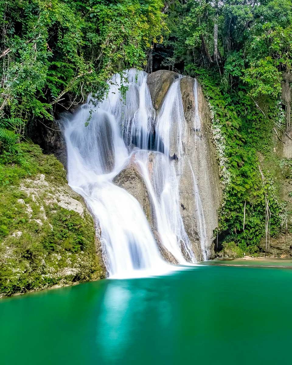 Pahangog Falls Dimiao Twin Falls seen on a tour in Bohol, Philippines
