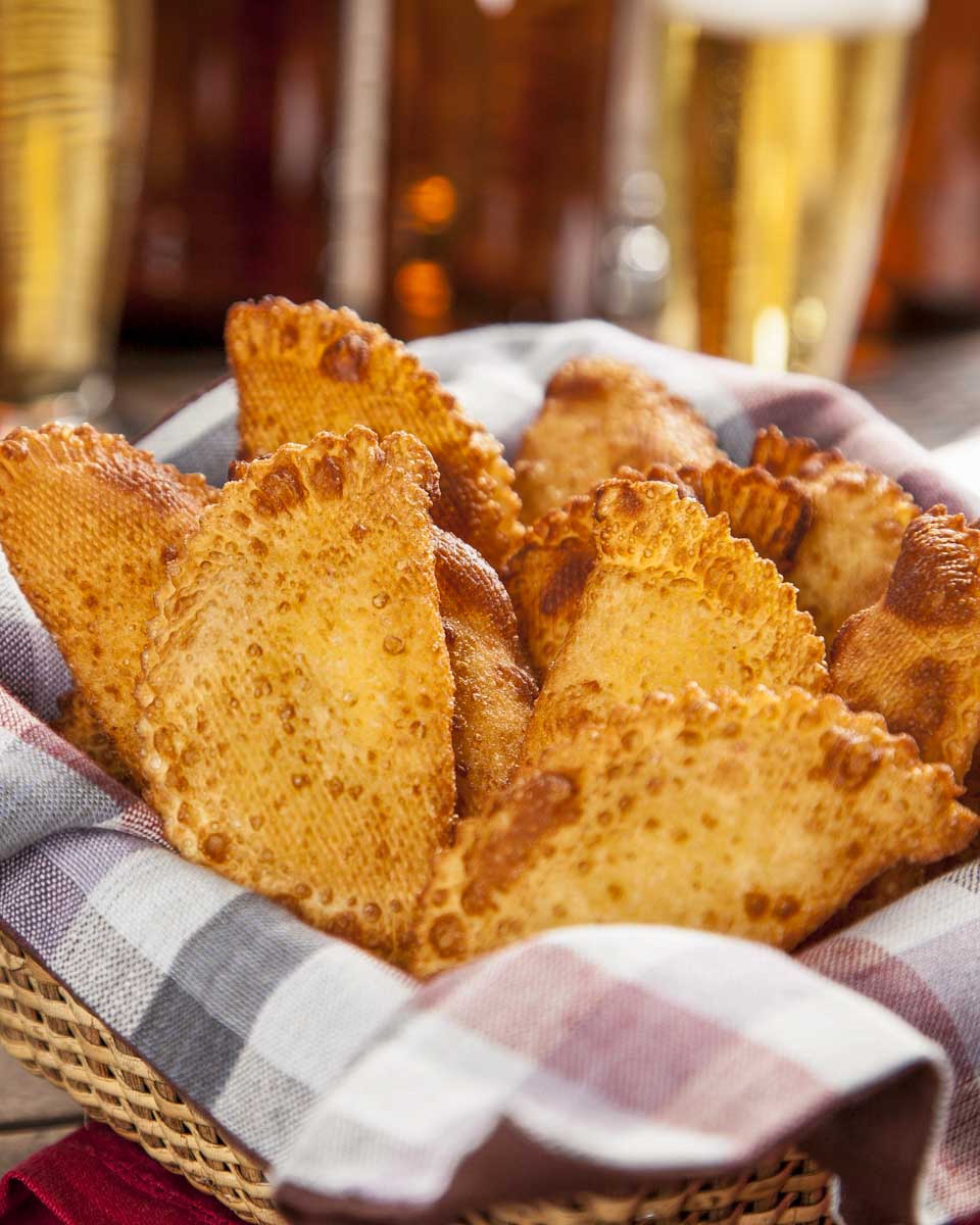 Pastel eaten on a food tour in Sao Paulo Brazil