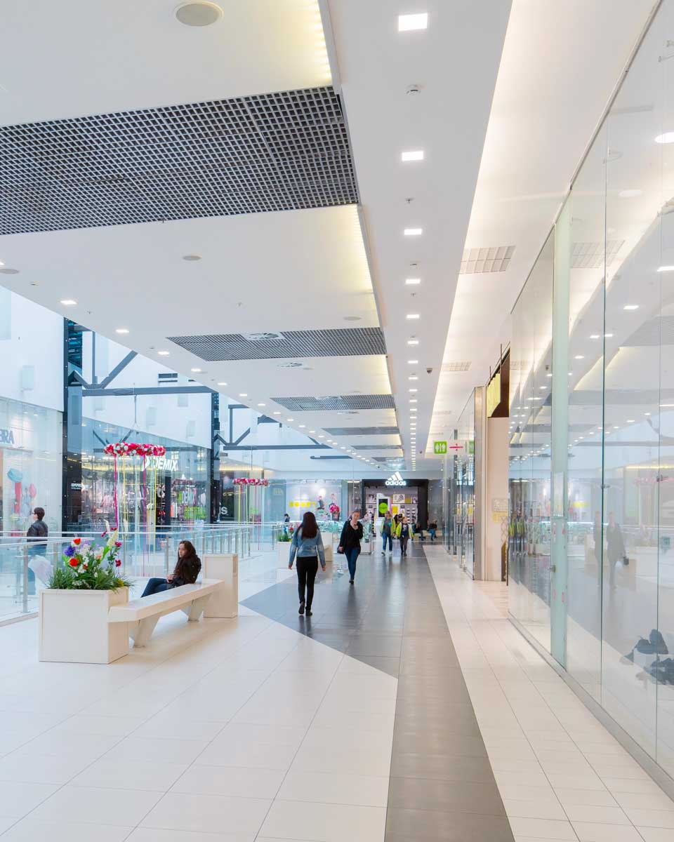 People shopping at a megamall in Manila