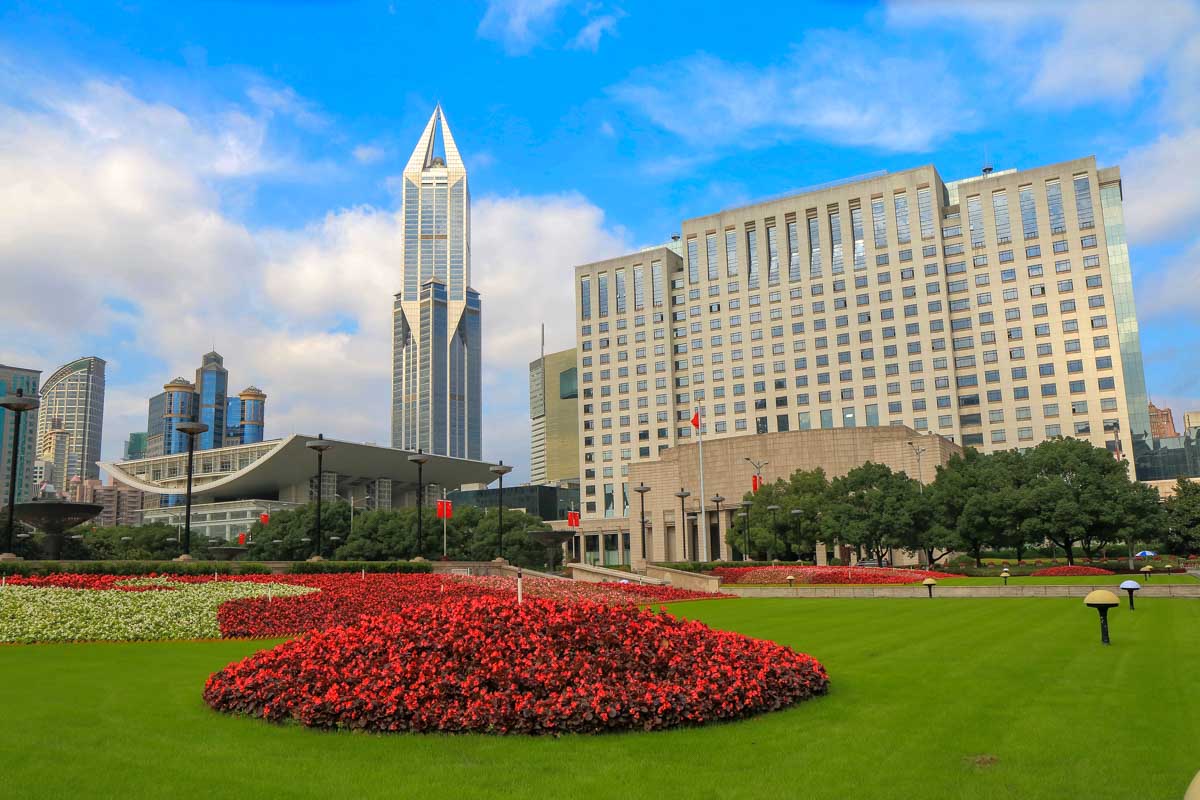 People's Square cityscape Shanghai China