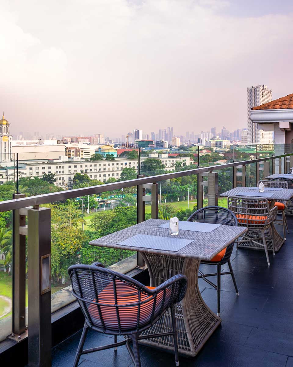 Rooftop view at the Bayleaf Sky Deck in Manila
