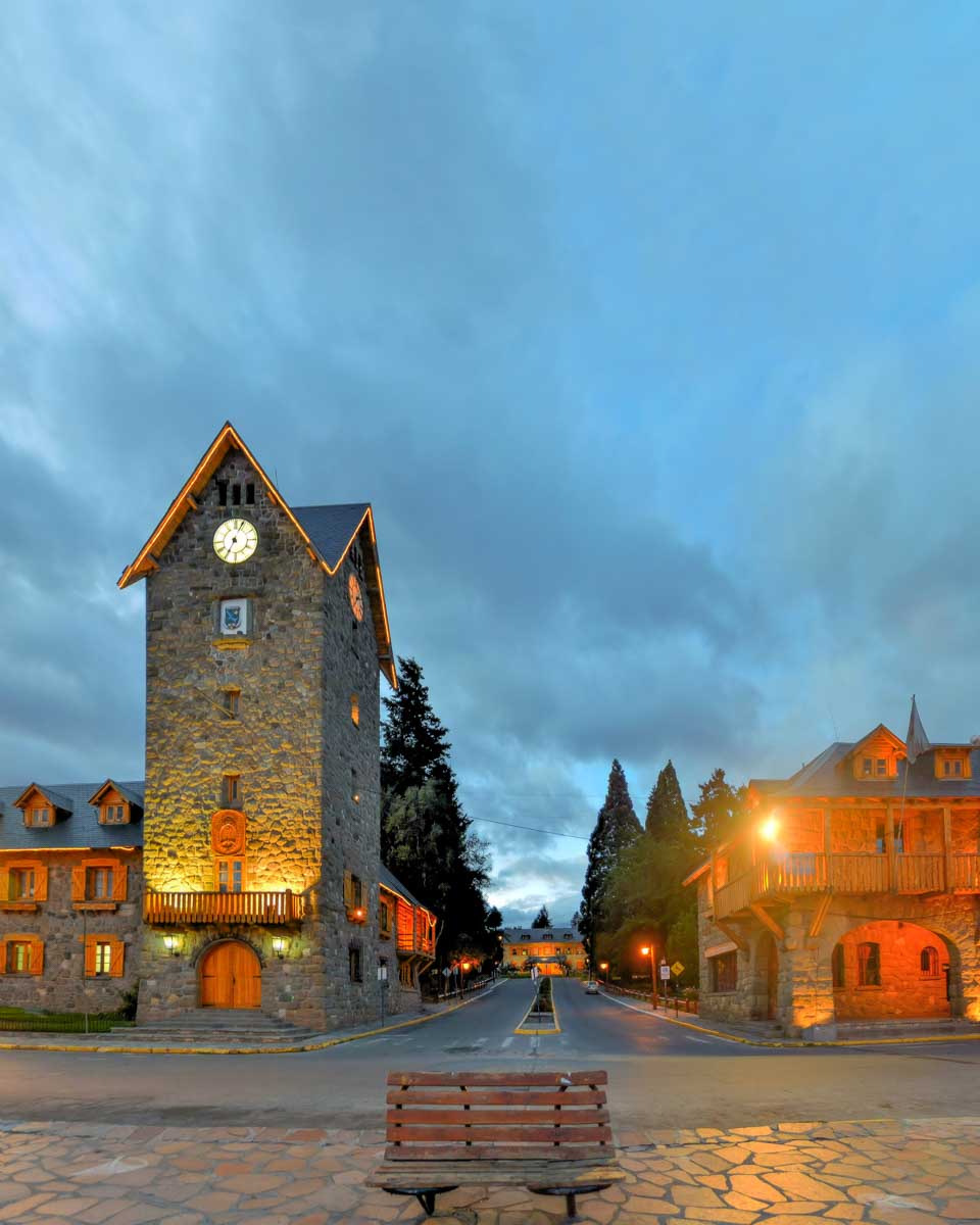 The main square of Bariloche Argentina seen on a tour