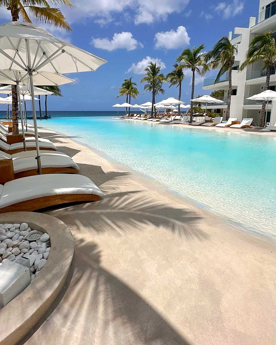 The pool area at The Morgan Resort in Sint Maarten