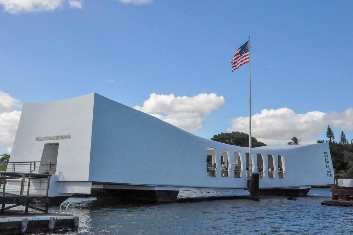 USS Arizona Memorial at Pearl Harbor in Honolulu Hawaii