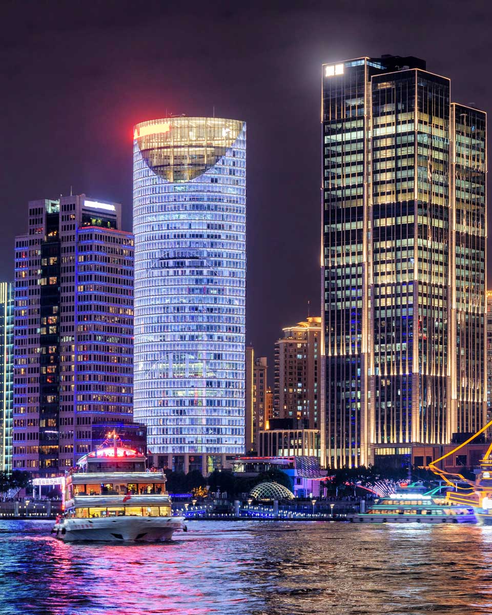 View of Shanghai at night on a cruise of the Huangpu River China (1)