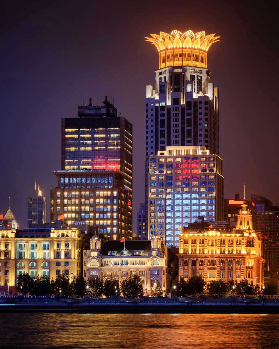 View of Shanghai at night on a cruise of the Huangpu River China (2)