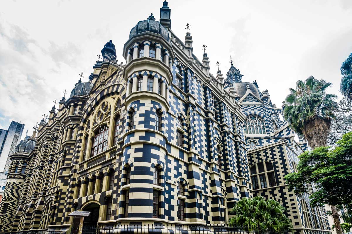 View on Rafael Uribe Uribe Palace of Culture in Medellin Colombia