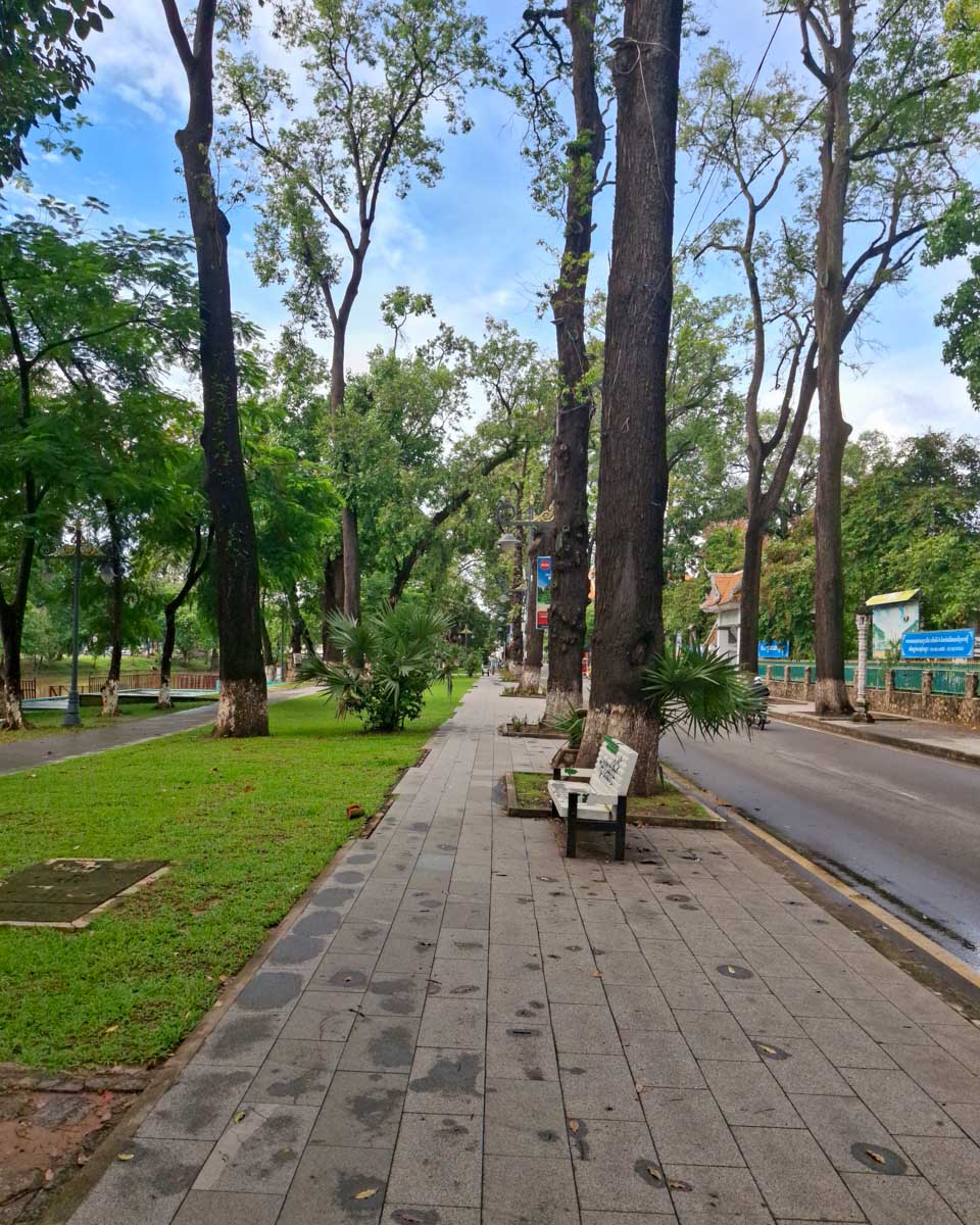 Walking along the riverside in Siem Reap Cambodia