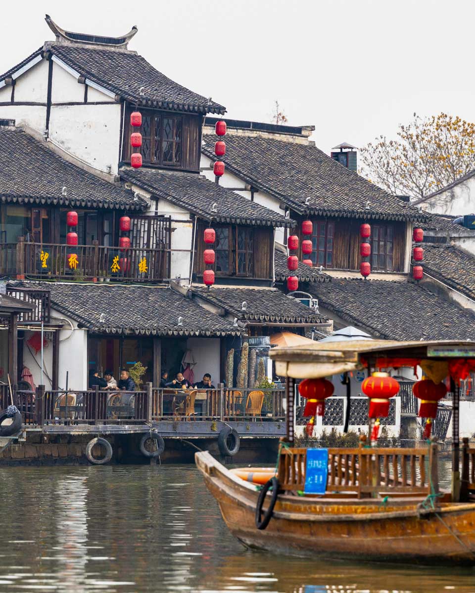 Zhujiajiao Water Village seen on a tour of Shanghai China