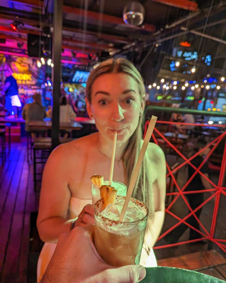 Bailey-drinks-a-cocktail-in-Mexico City Mexico