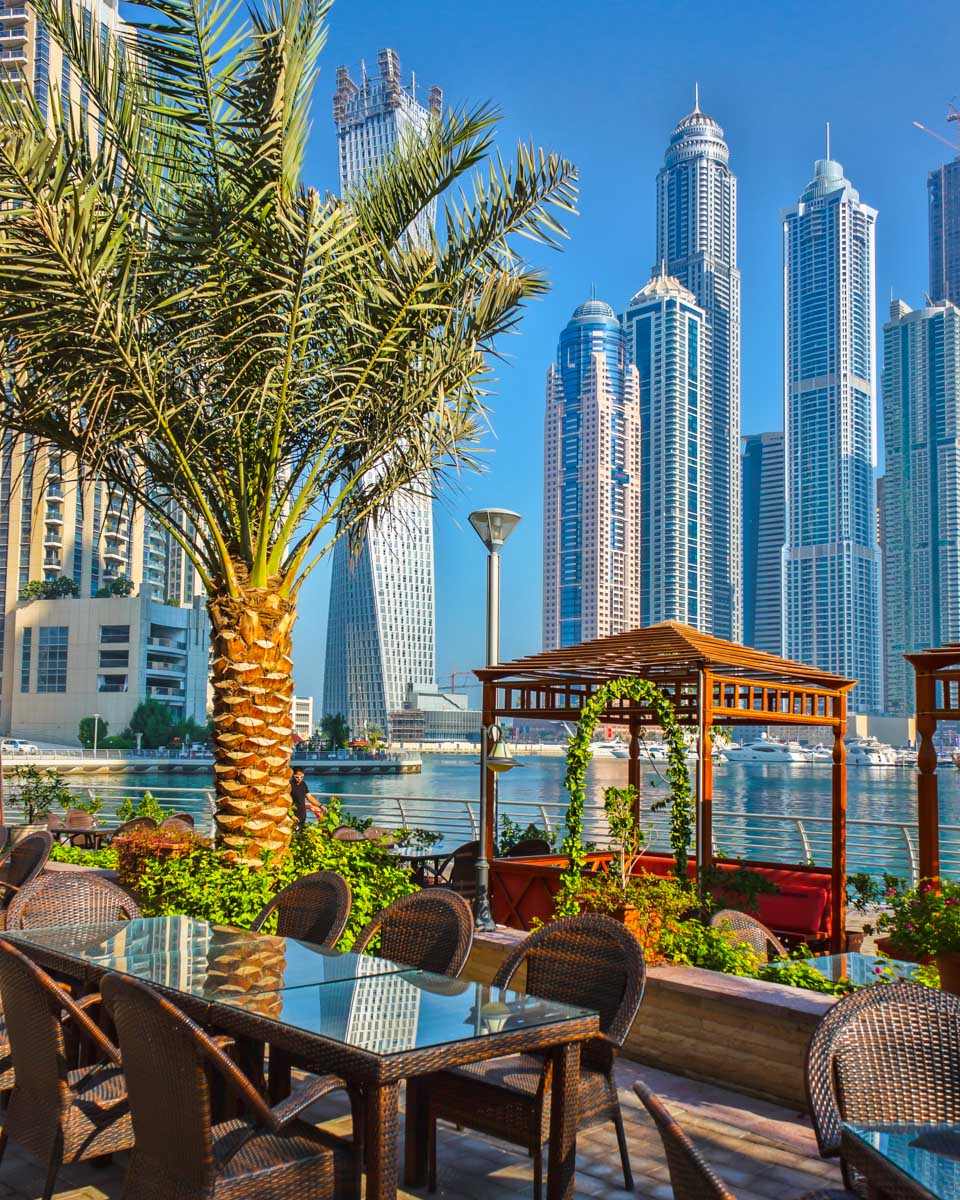 High rise buildings and streets in Dubai, UAE