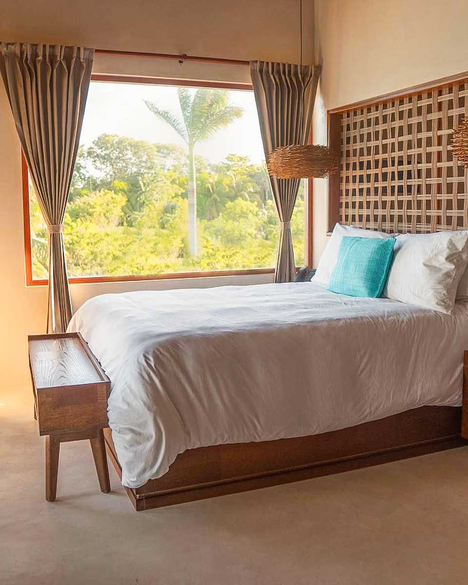 Hotel room at Puerta del Cielo Bacalar, Mexico