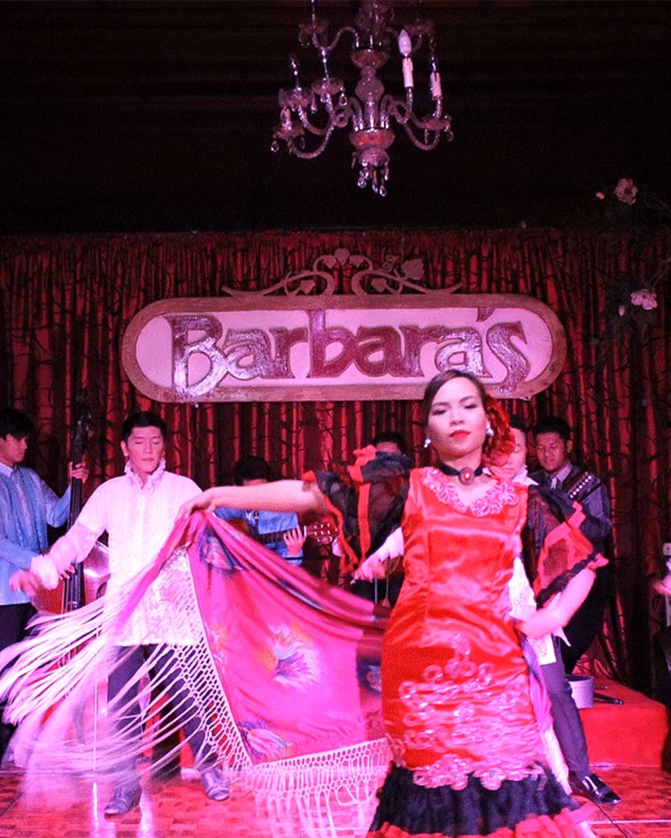 People dance onstage at a traditional Filipino heritage show in Manila