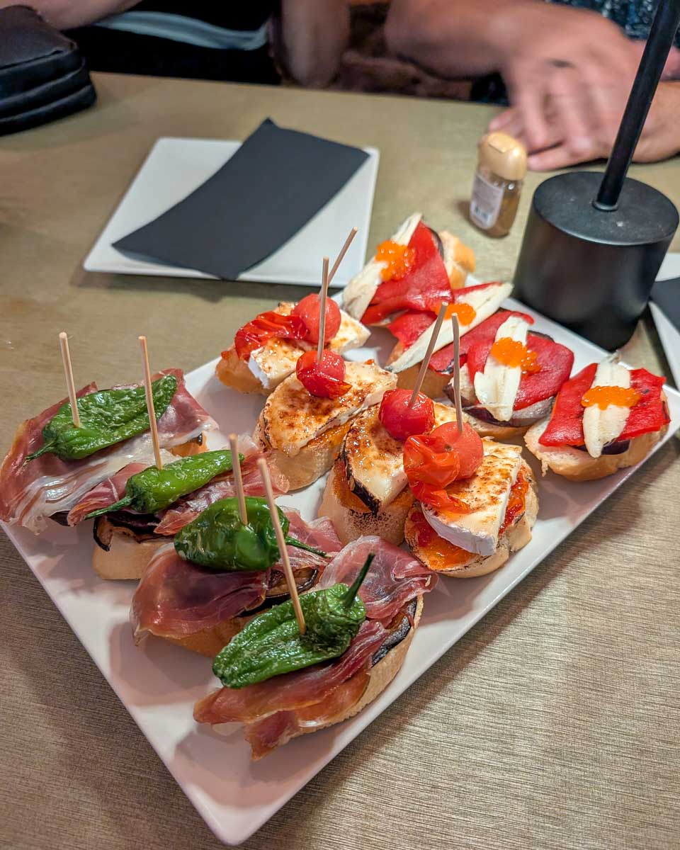 Pintxos tapas-food-eaten-in-Barcelona-Spain