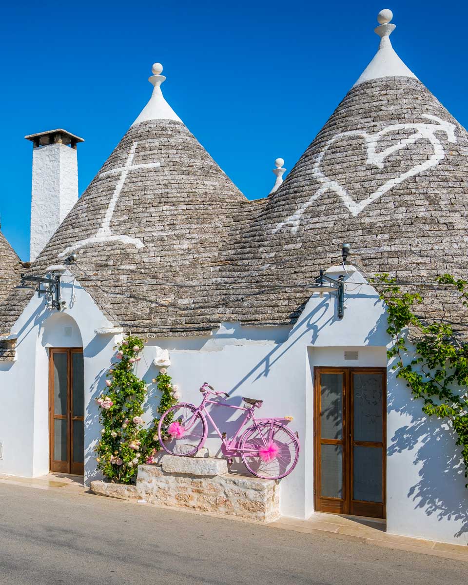 Traditional homes in Alberobello seen on a tour from Puglia Italy