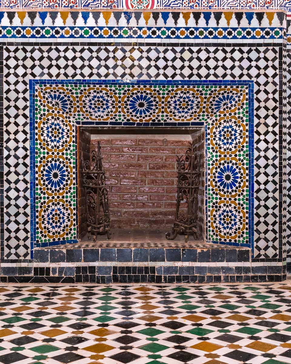 Bahia Palace in Marrakech Morroco colorful tiles
