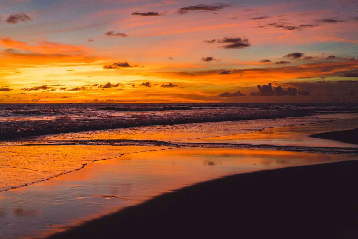 Cable Beach at sunset in Nassau Bahamas