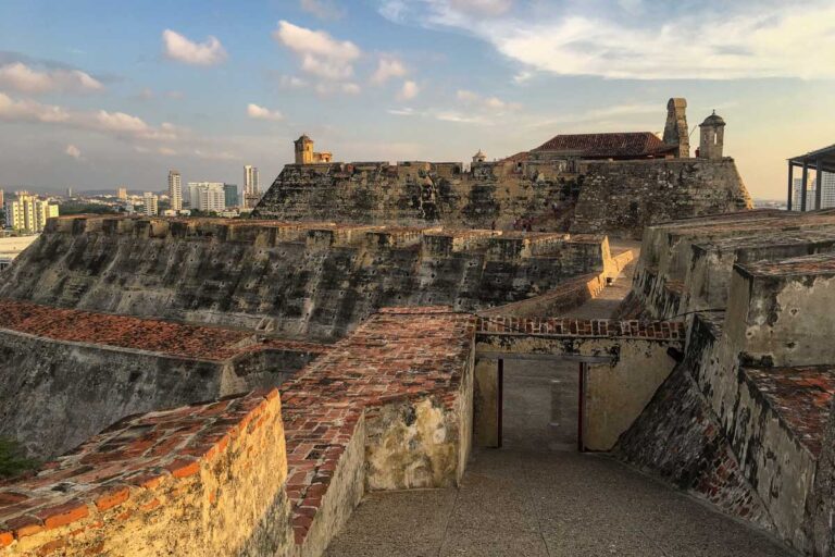 Castillo de San Felipe in Cartagena with a view of Cartagena Colombia (1)
