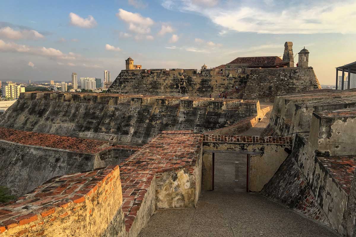 Castillo de San Felipe in Cartagena with a view of Cartagena Colombia (1)
