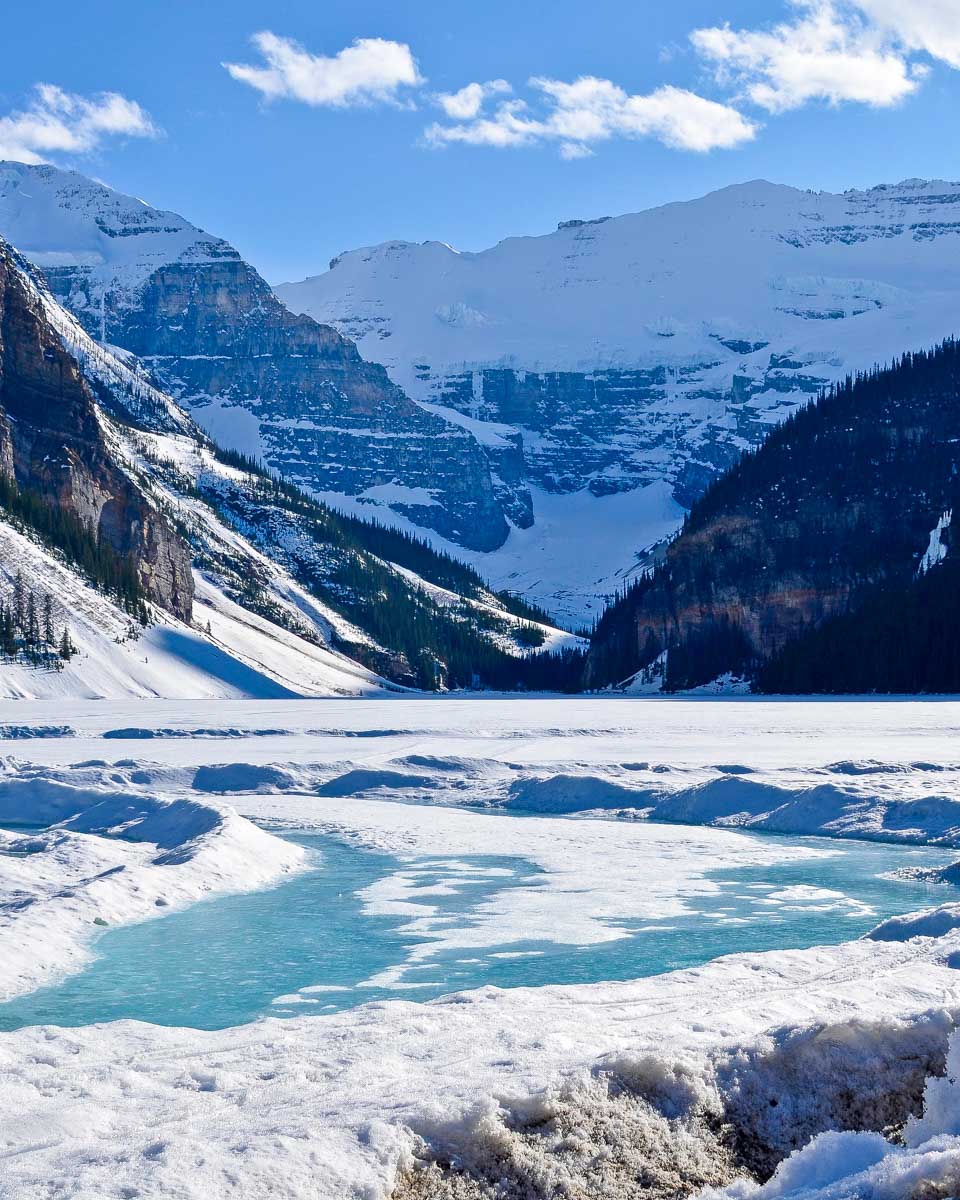 Lake Louise in winter on a sunny day in AB Canada 1