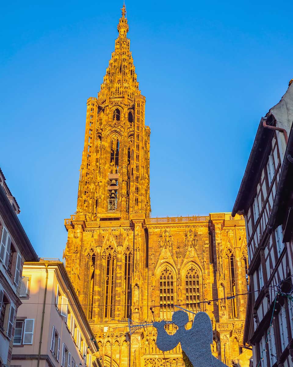 Sunlit Strasbourg Cathedral in Strasbourg France