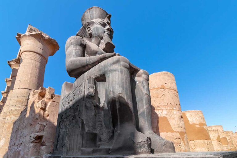 The huge statue of Ramesses II in Luxor Temple, Egypt