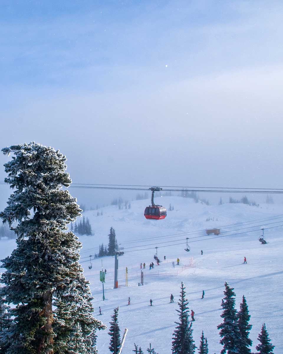 The peak 2 peak gondola in Whistler Canada winter