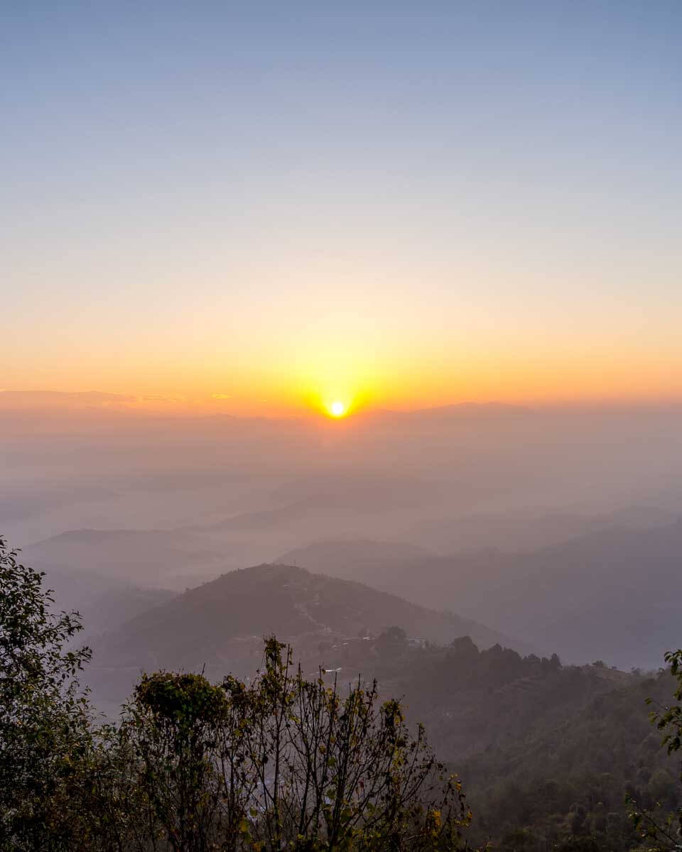 View of Nagarkot village, Nepal at sunrise on a tour from Kathmandu (2)